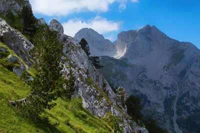 Scenic view of rocky mountains against sky