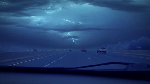 Aerial view of storm clouds