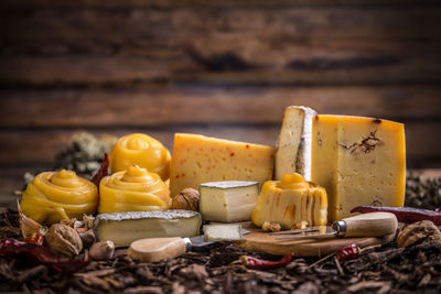 Close-up of food on table