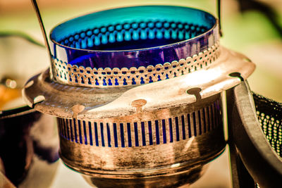 High angle view of coffee cup on table