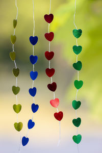 Low angle view of colorful balloons