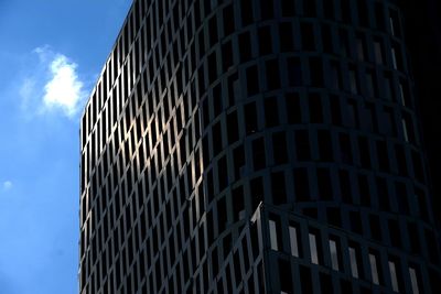 Low angle view of modern building against sky