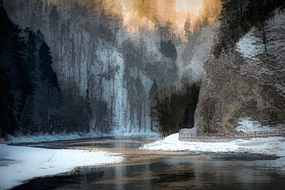 Scenic view of frozen river during winter