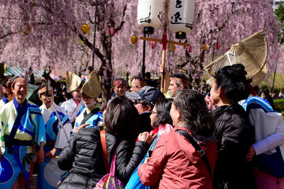 People on street in city