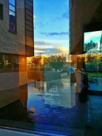 Reflection of buildings in water