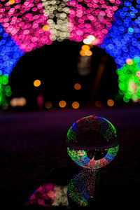 Close-up of illuminated lighting equipment