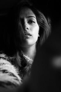 Close-up portrait of young woman