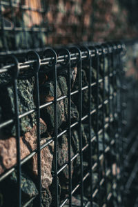 Close-up of metal fence