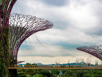 View of bridge against cloudy sky