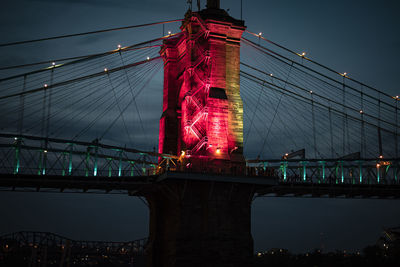 Low angle view of suspension bridge