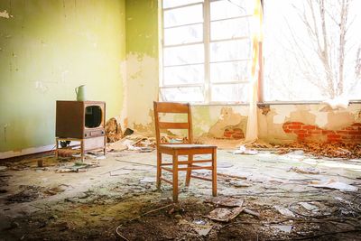 Interior of abandoned building