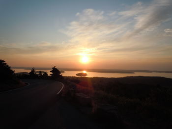 Scenic view of sea at sunset