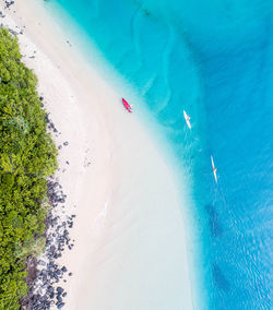 High angle view of swimming pool at beach