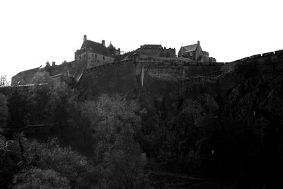 Low angle view of historic building against clear sky