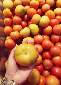 High angle view of oranges for sale in market