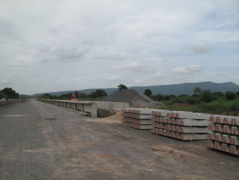 Empty road against sky