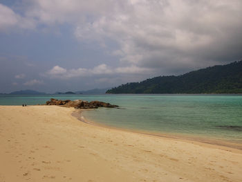Scenic view of beach against sky