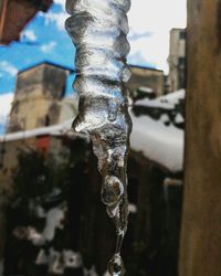 Close-up of water against blurred background