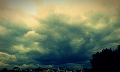 Low angle view of storm clouds