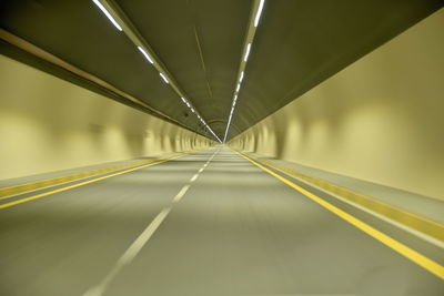 Empty road in tunnel