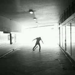 Full length of woman in tunnel