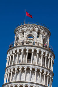 Low angle view of historical building against blue sky