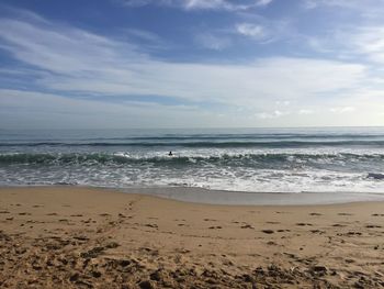 Scenic view of beach against sky