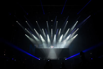 Illuminated lighting equipment at music concert