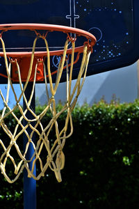 Low angle view of basketball hoop against sky