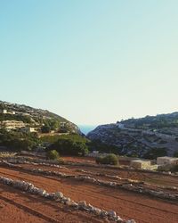 Scenic view of landscape against clear sky