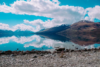 Panoramic view of lake against sky