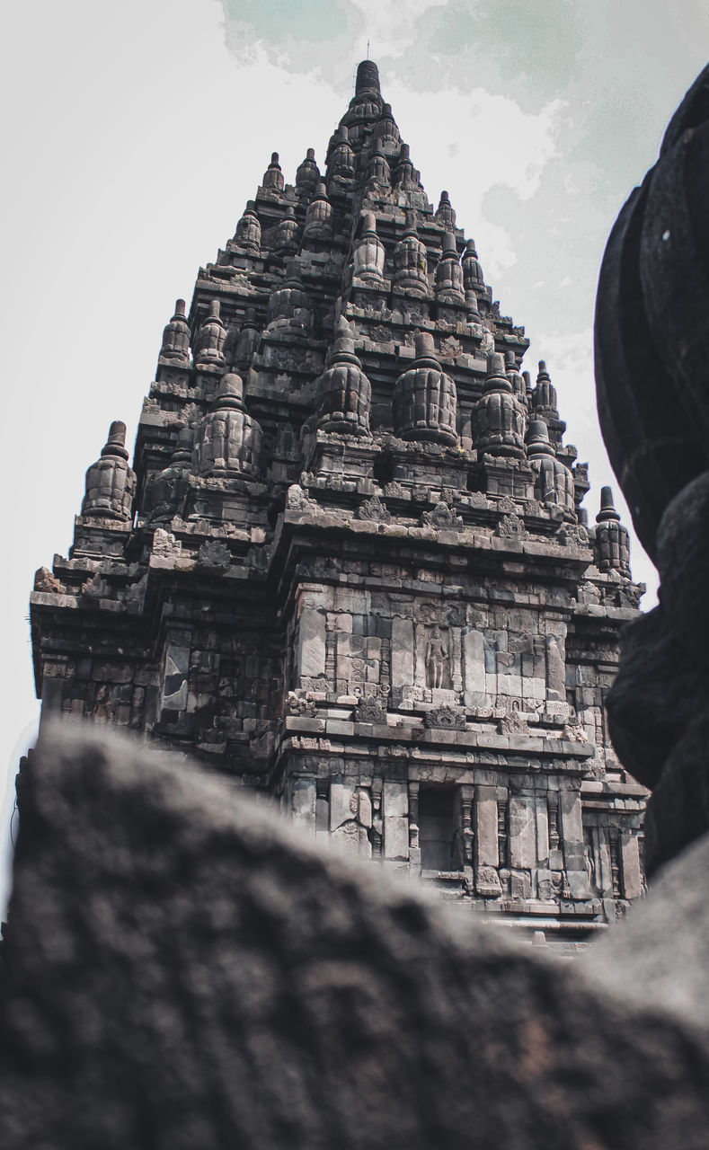 LOW ANGLE VIEW OF TEMPLE AGAINST BUILDING