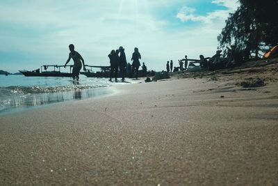 Man walking on beach