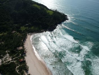 High angle view of beach