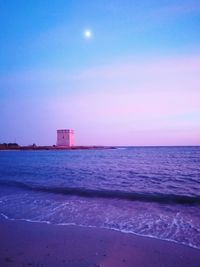 Scenic view of sea against sky at sunset