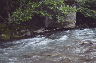 Scenic view of river flowing through rocks