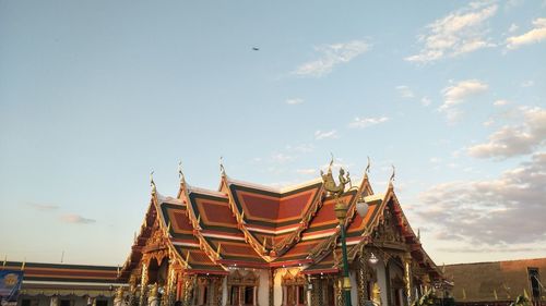 Low angle view of temple building against sky