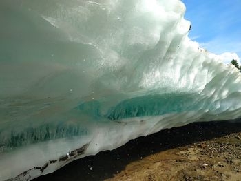 Scenic view of sea against sky during winter