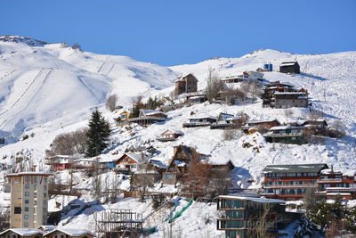 View of buildings in winter