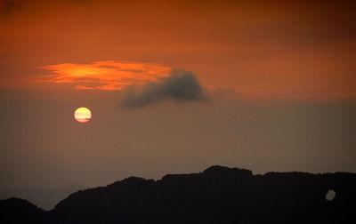 Scenic view of dramatic sky during sunset