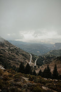 High angle view of landscape against sky