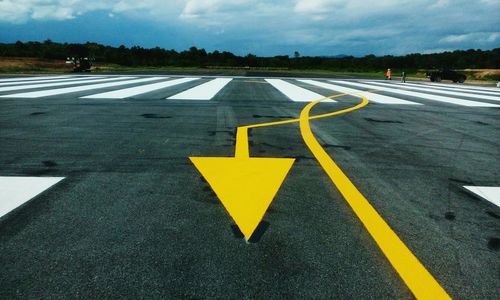 Arrow symbol on road