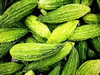 Full frame shot of bitter gourd for sale at market