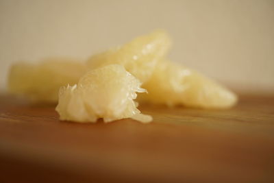 Close-up of ice cream on table