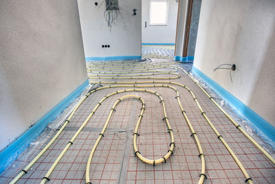 Underfloor heating in construction of new residential house