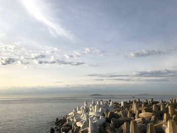 Panoramic view of sea against sky