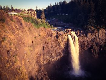 Panoramic view of waterfall