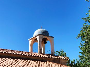 Church bell against blue sky