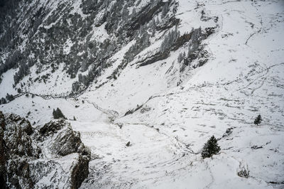 Scenic view of snow covered mountain