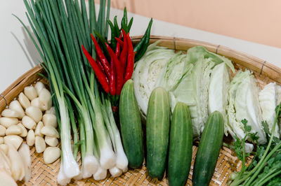 Close-up of vegetables on table